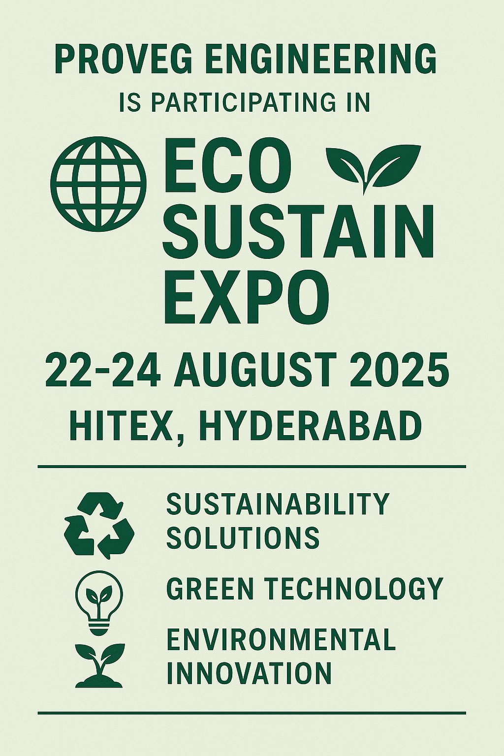 🌿 Proveg Engineering at Eco Sustain Expo 2025 – Driving India’s Green Energy Future
